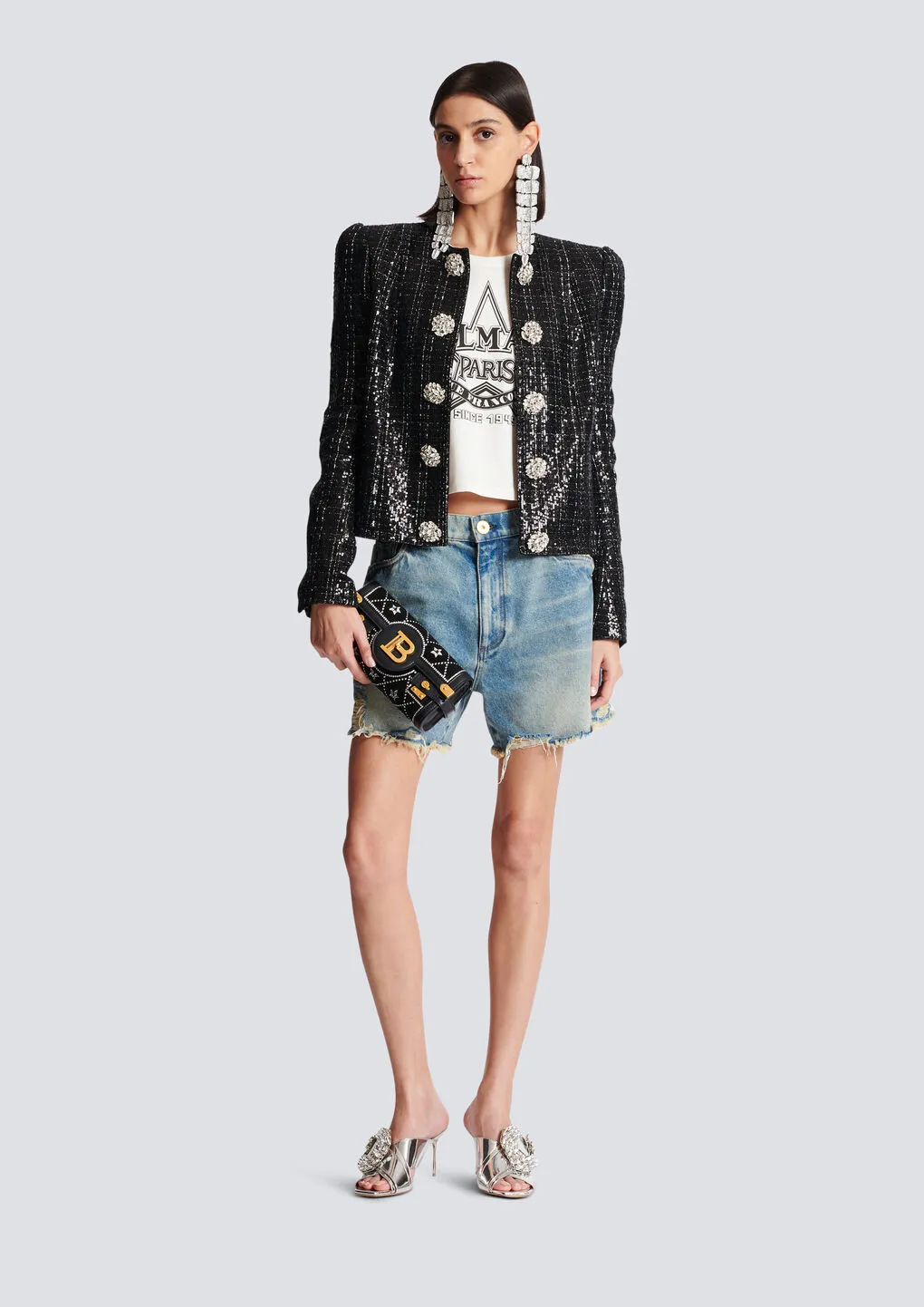 Tweed Sequin Embellished Jacket