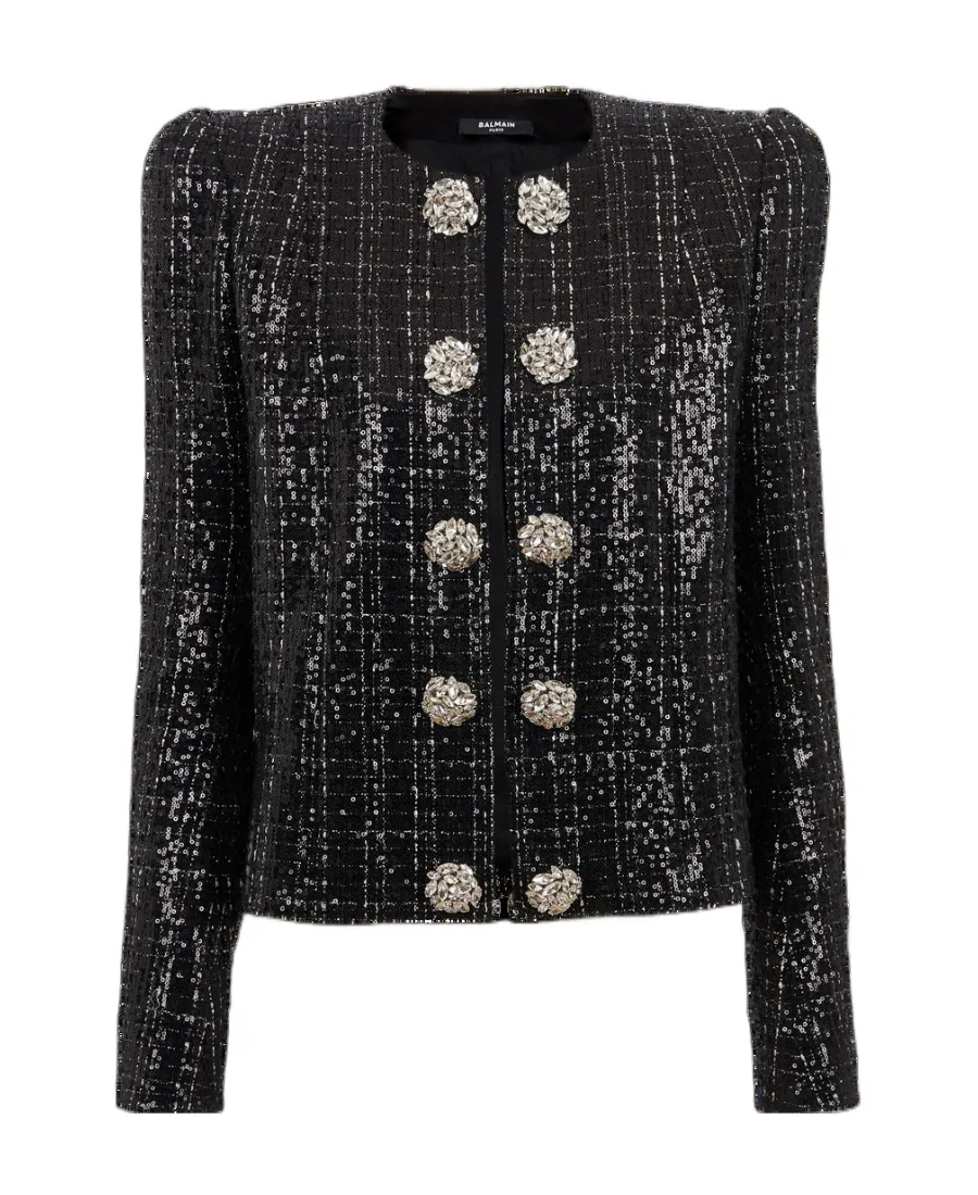 Tweed Sequin Embellished Jacket