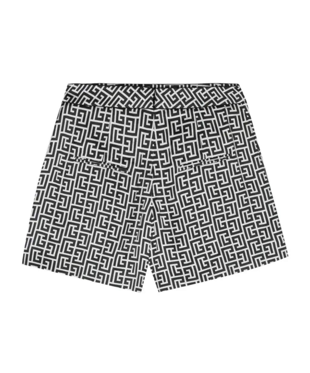 Monogram-Print Satin Shorts