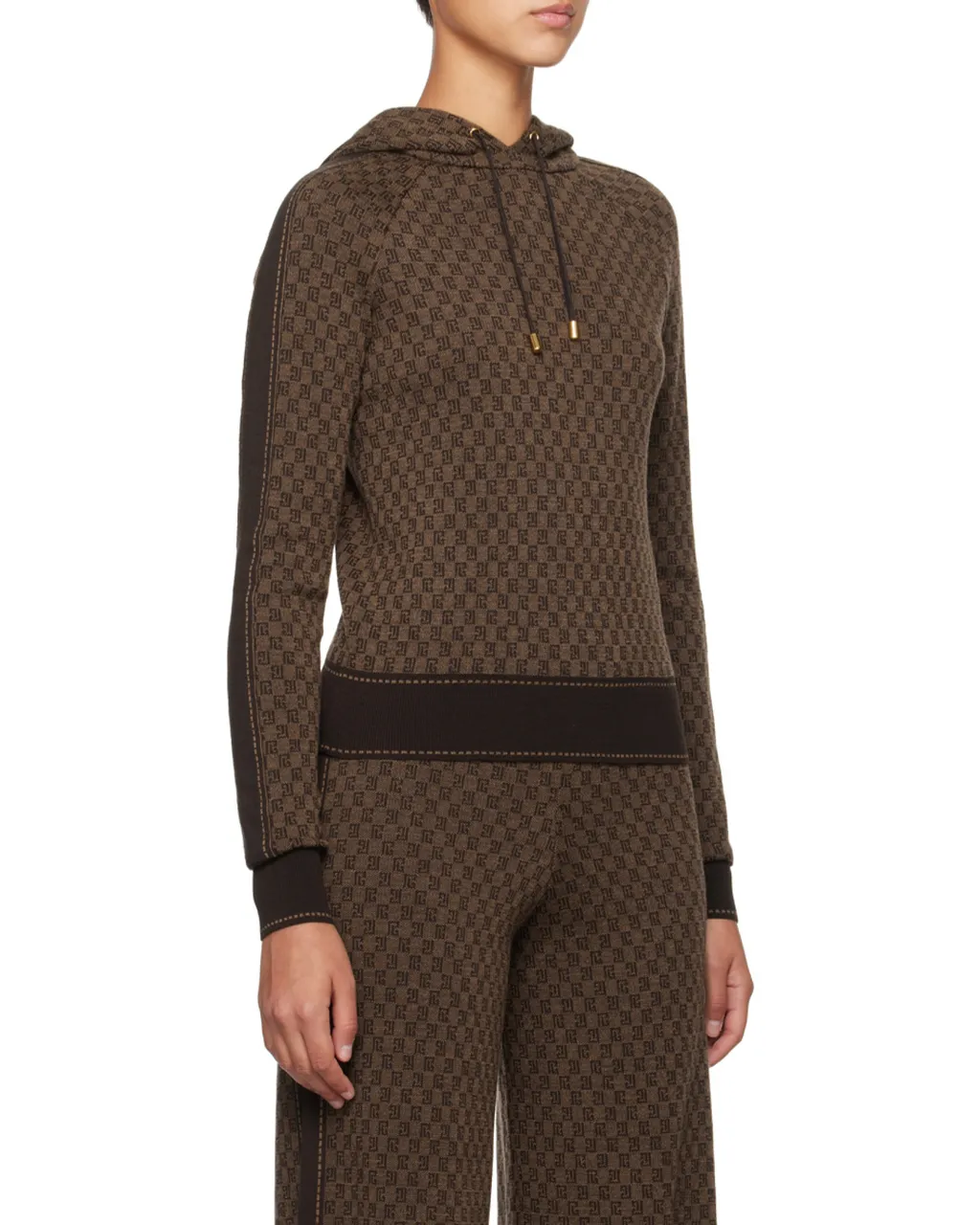 Monogram Jacquard Hooded Sweater