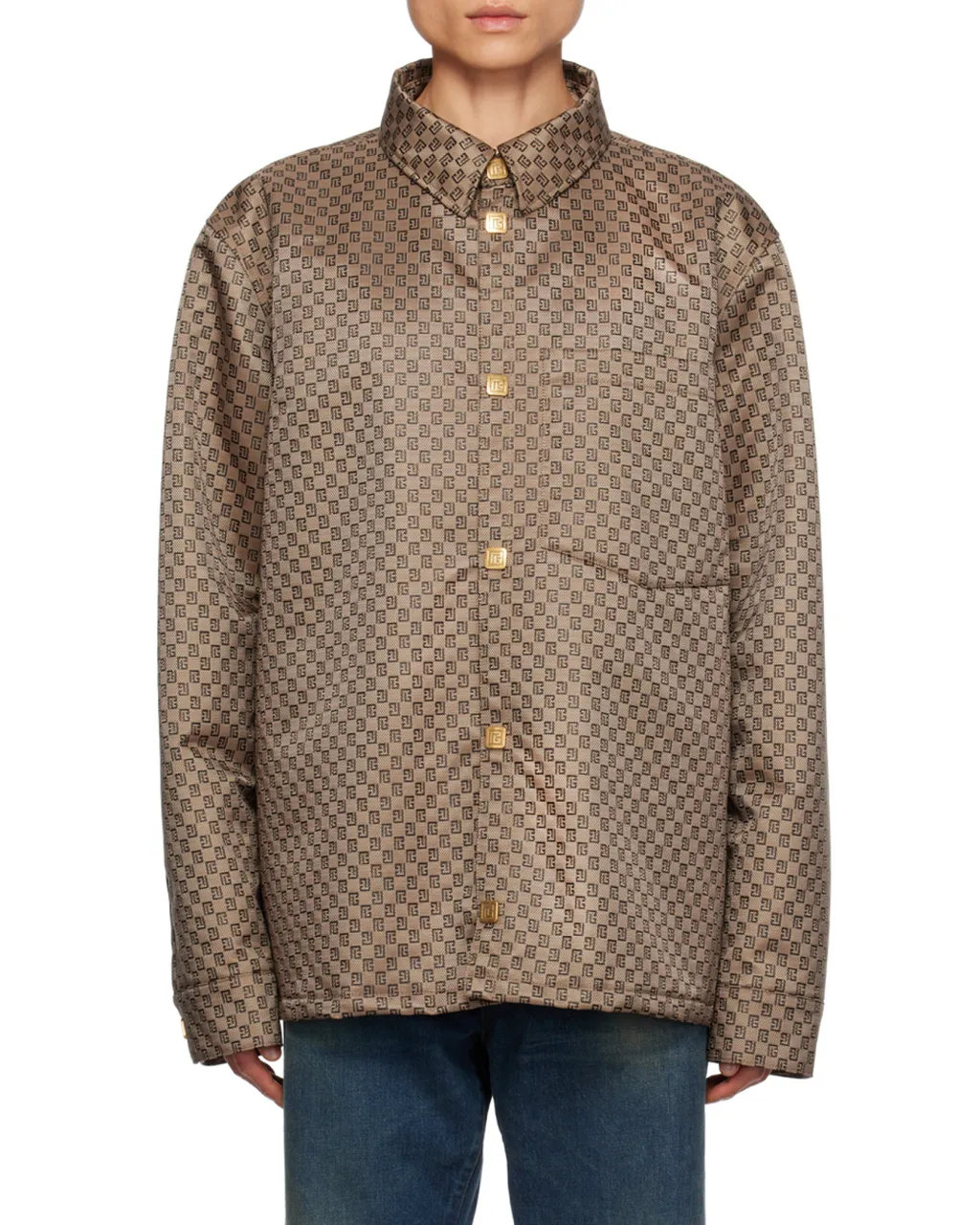 Monogrammed Buttoned Jacket