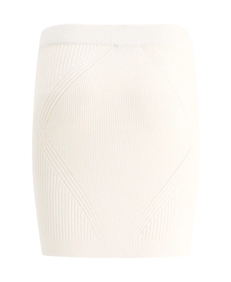 Button Detailed Mini Knitted Skirt