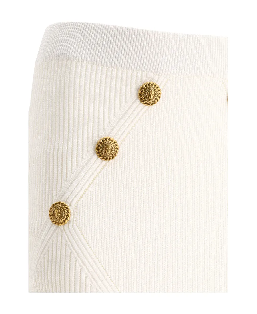 Button Detailed Mini Knitted Skirt
