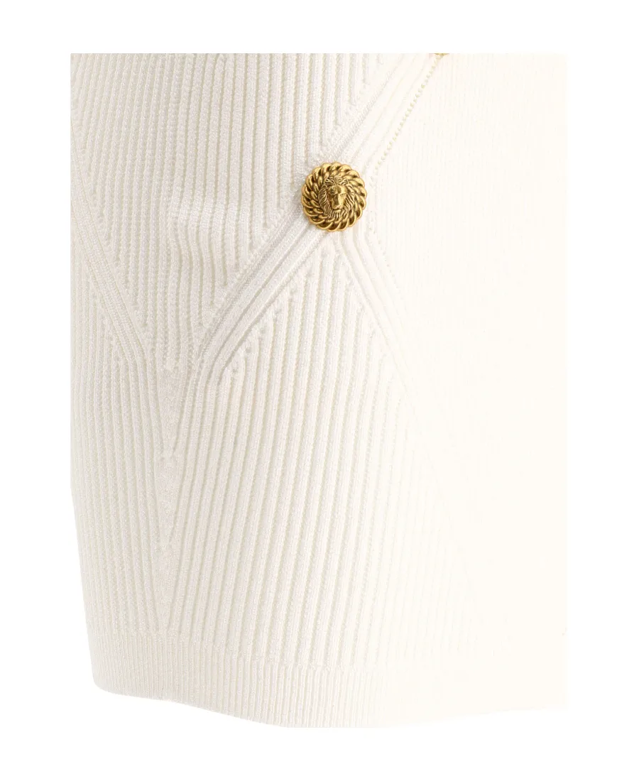 Button Detailed Mini Knitted Skirt