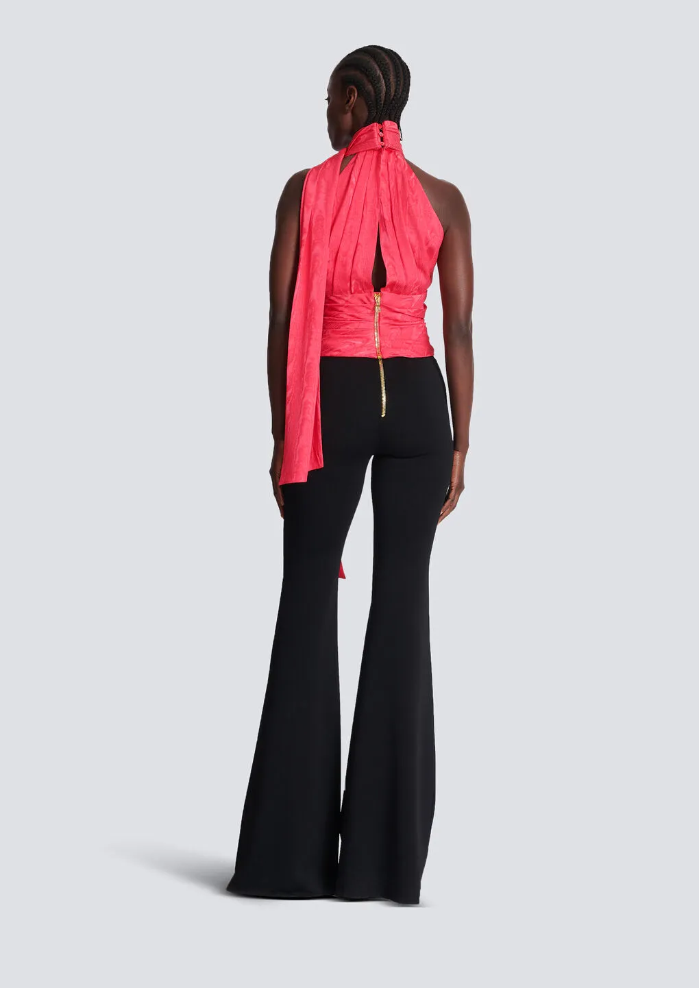Sleeveless Top With Draped Collar