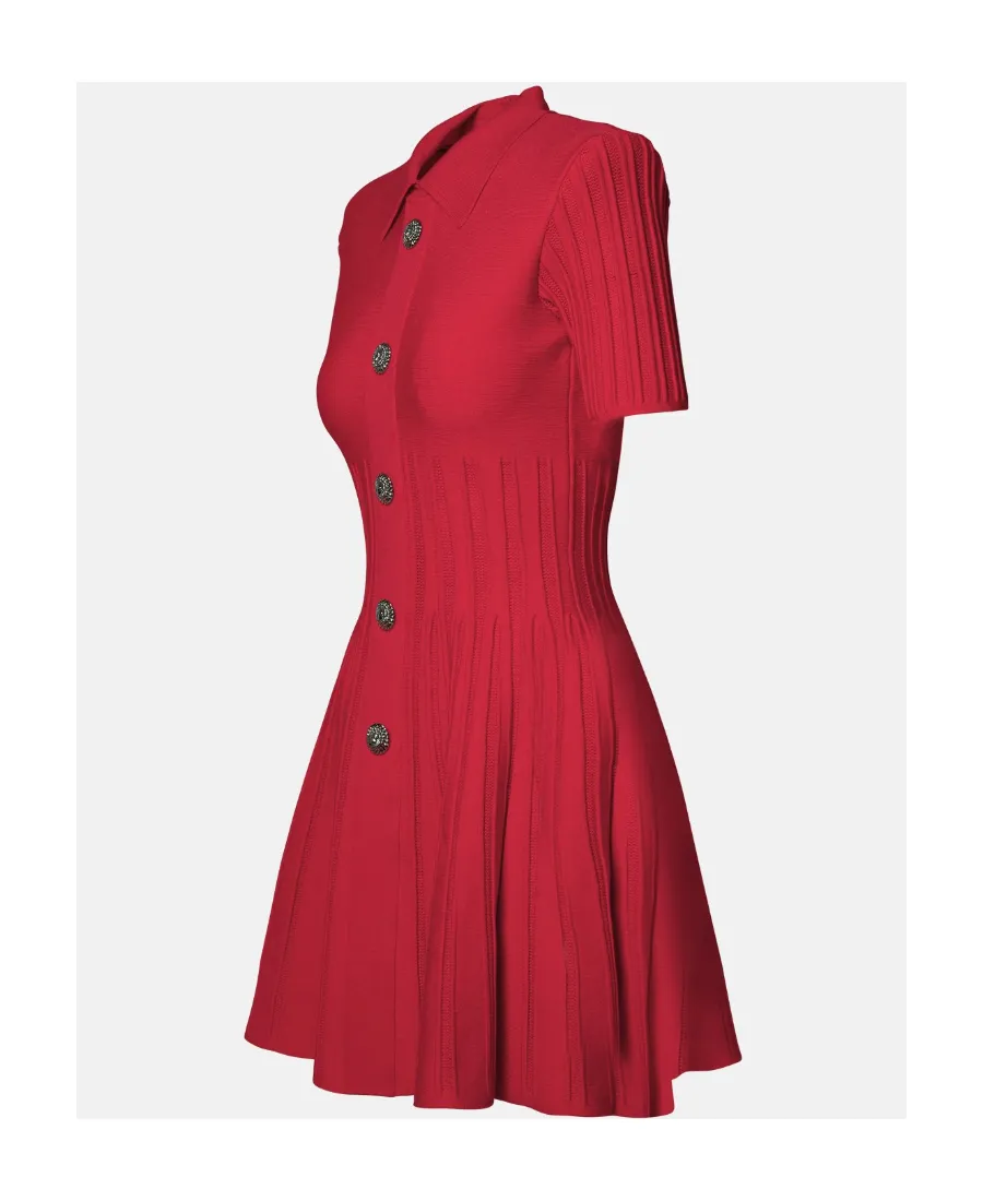 Ribbed-Knit Flared Minidress