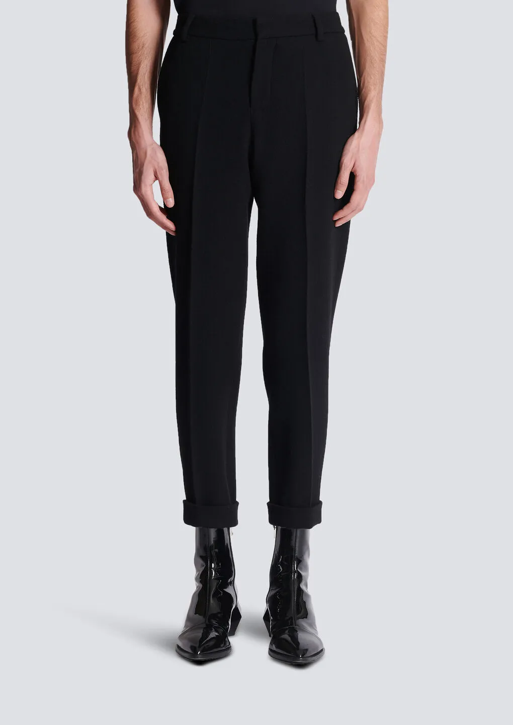 Crepe Straight-Cut Trousers