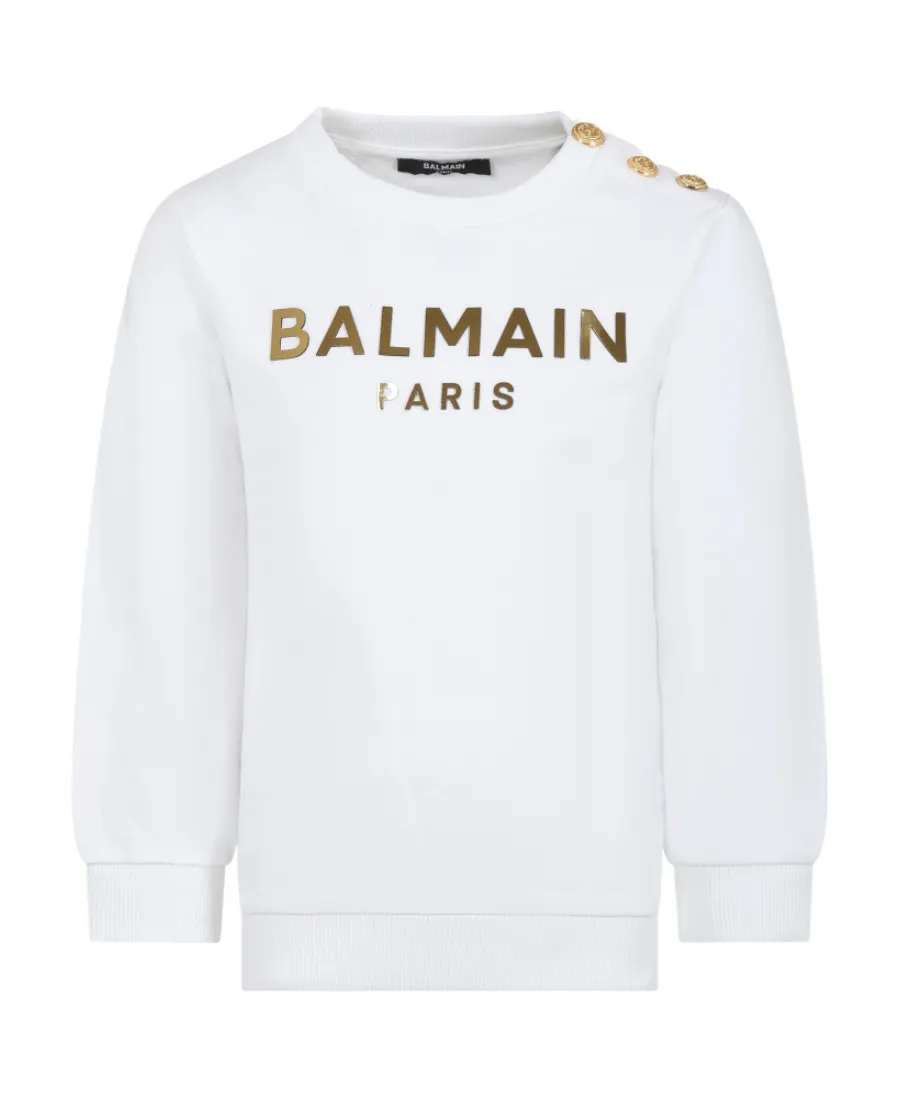Logo Printed Button-Detailed Sweatshirt