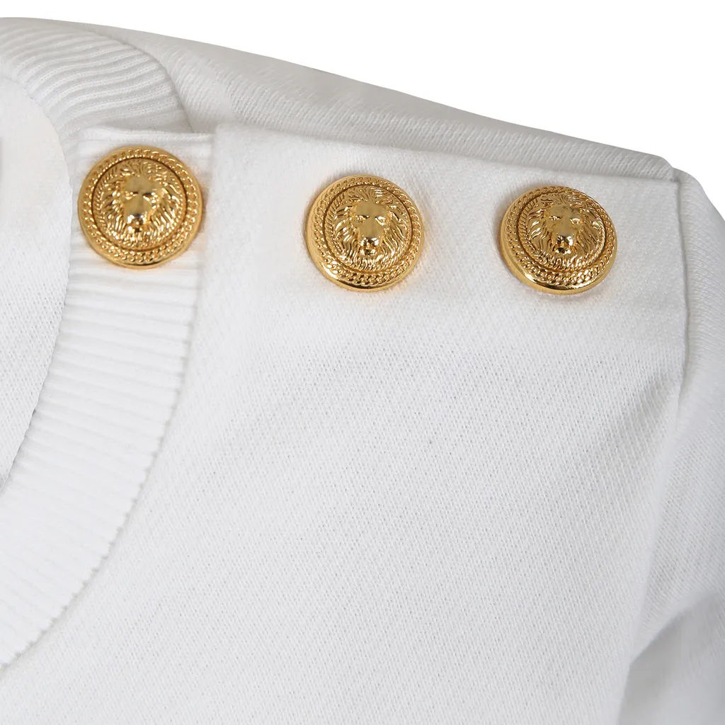 Logo Printed Button-Detailed Sweatshirt