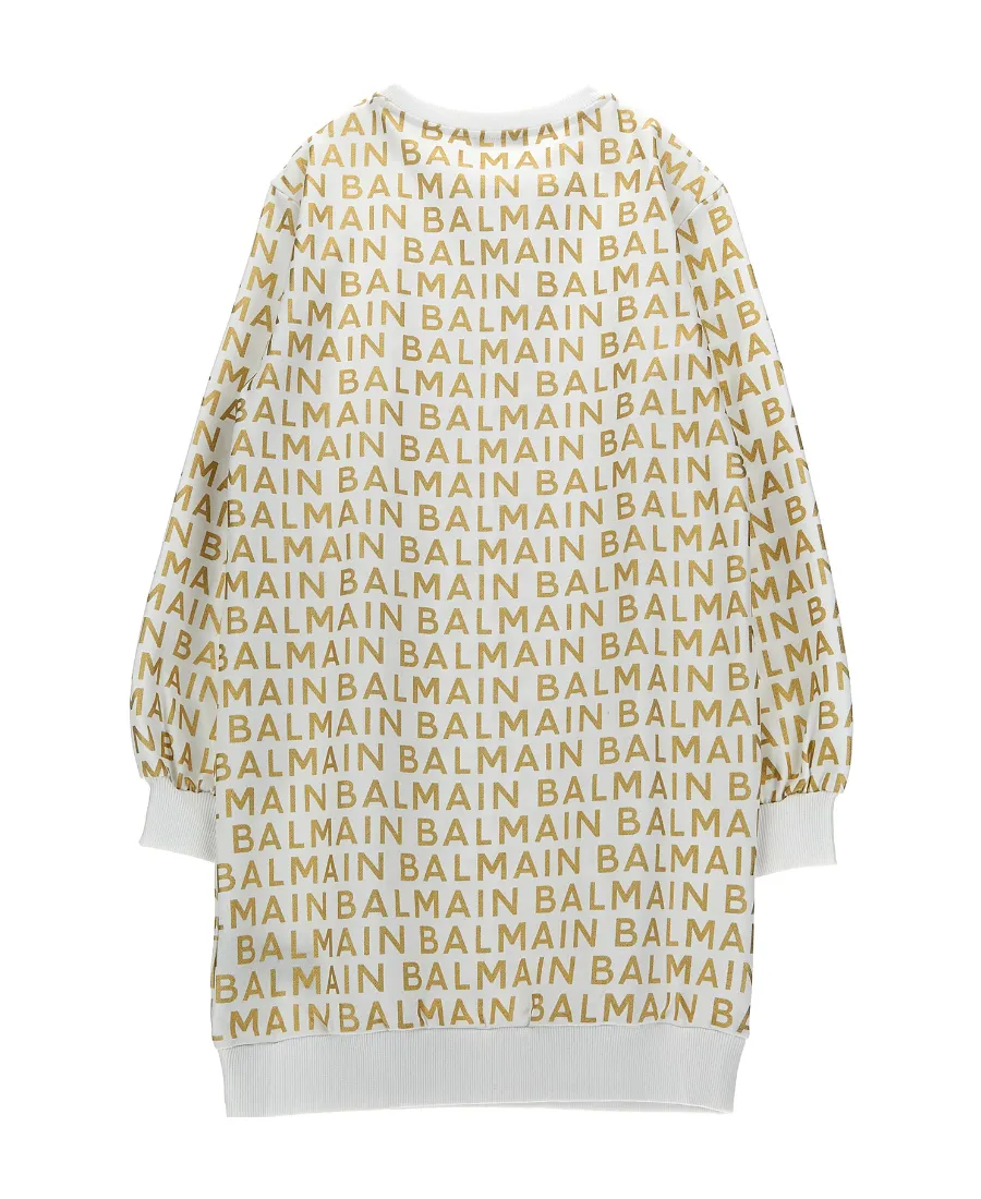 Logo-Printed Crewneck Sweatshirt Dress