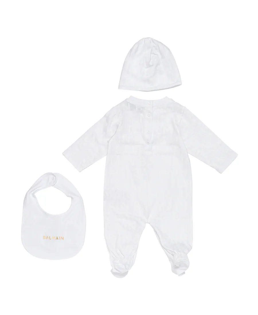 Logo-Print Cotton Babygrow Set