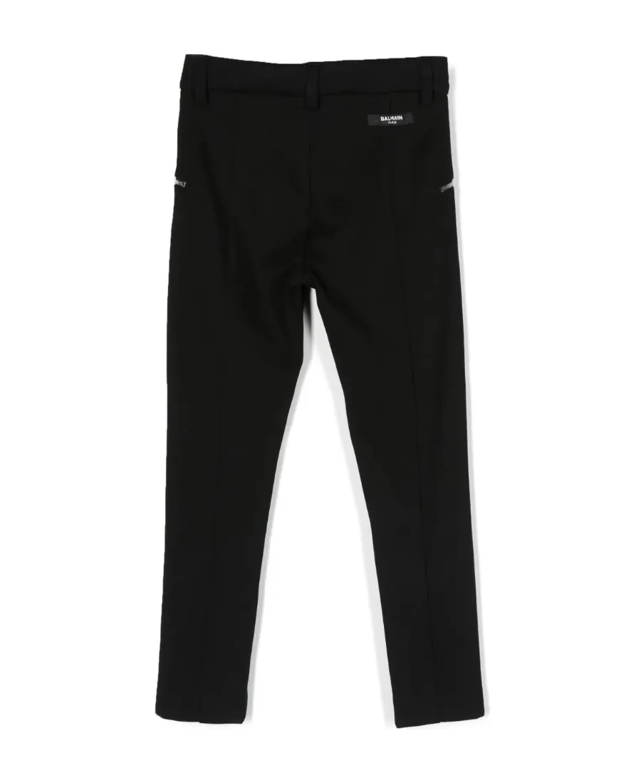 Zip-Detailed Straight-Leg Trousers