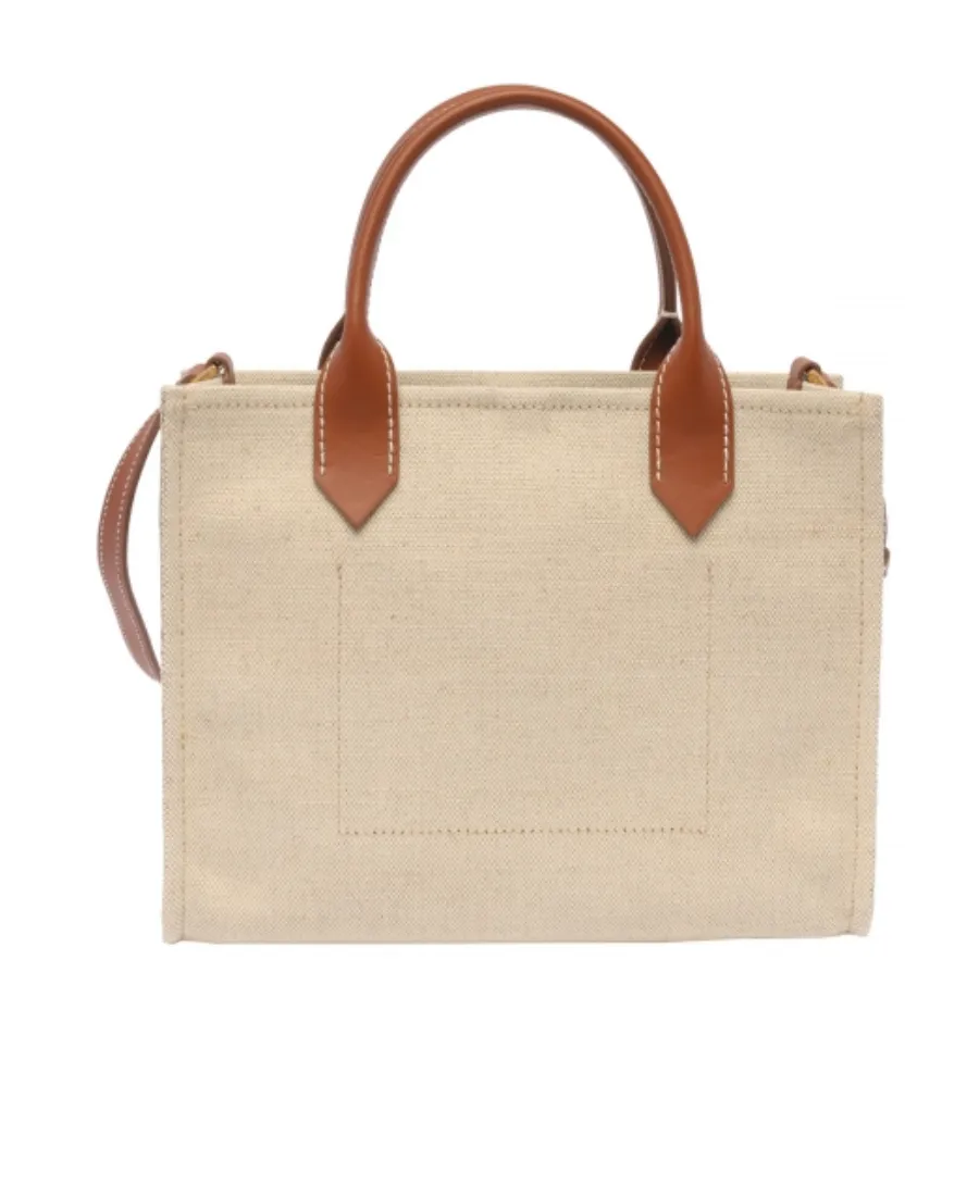 Logo Printed Top Handle Bag