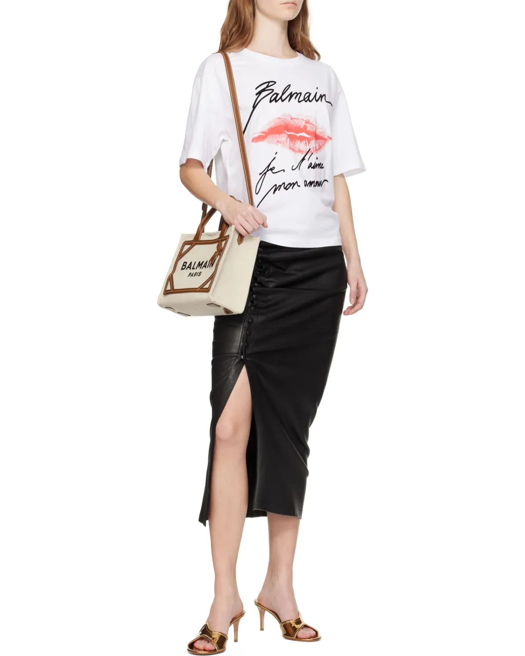 Logo Printed Top Handle Bag