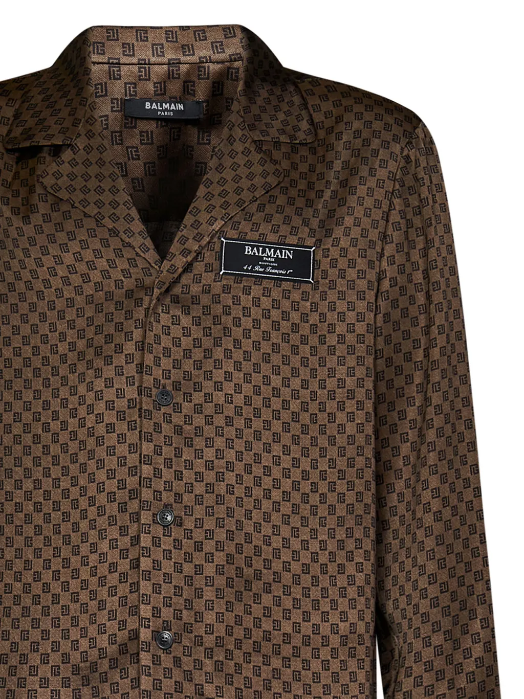 Monogram-Print Satin Shirt