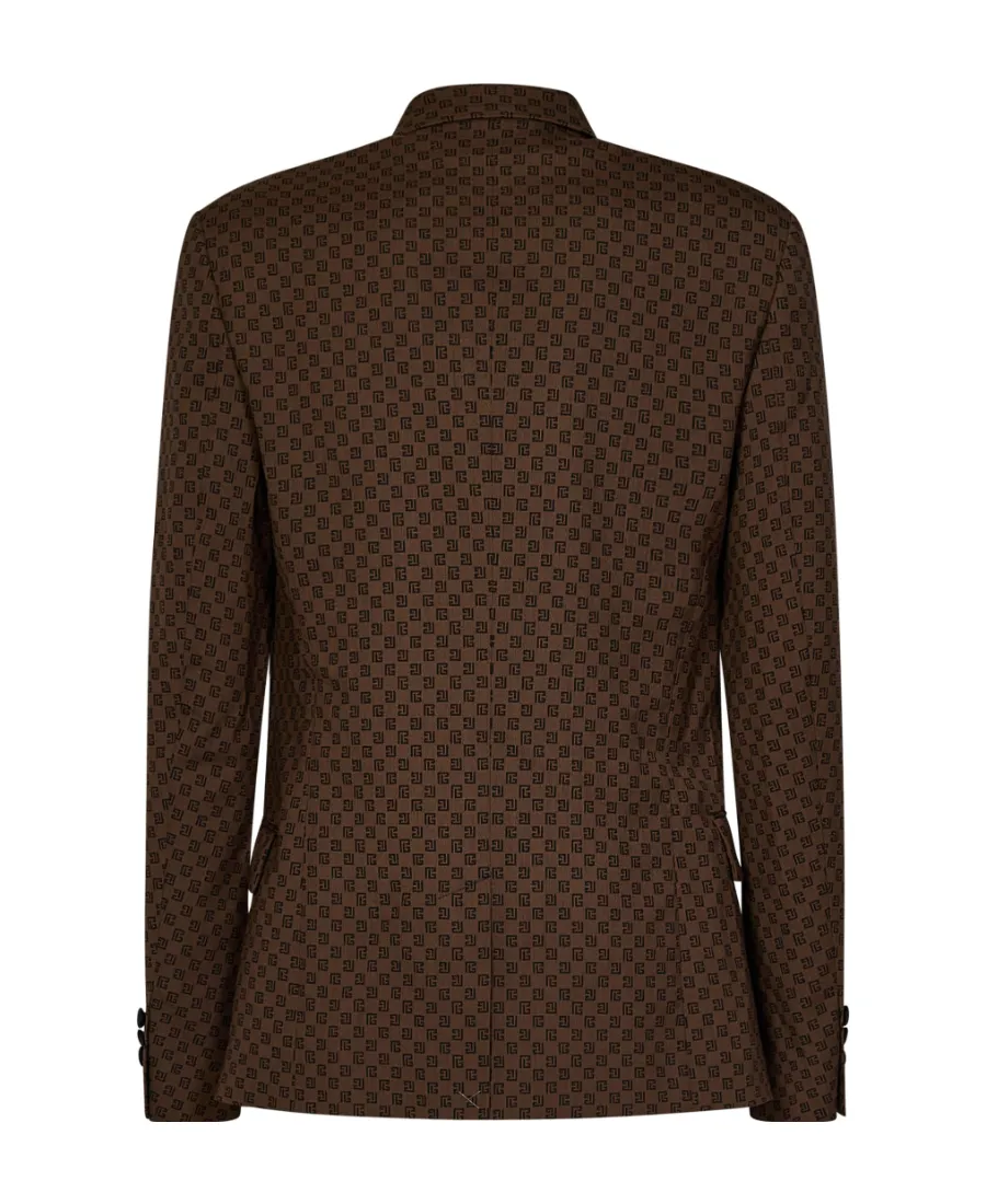 Monogram-Jacquard Double-Breasted Blazer