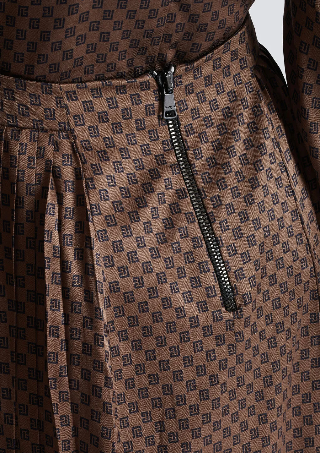 Mini Monogram Pleated Midi Skirt