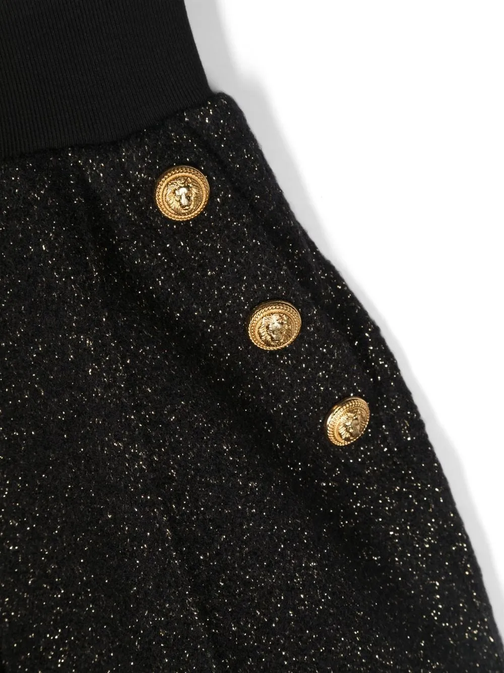 Button-Detailed Elasticated-Waistband Shorts