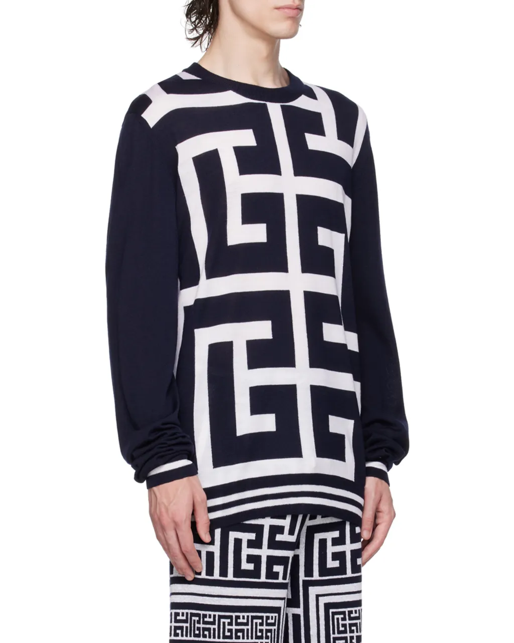 Monogram-Print Merino Wool Jumper