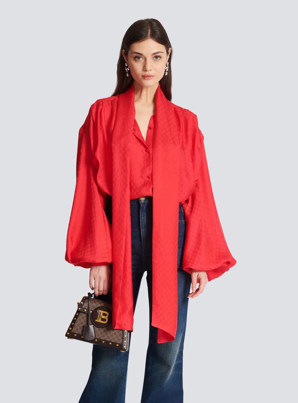Monogram-Jacquard Button-Up Shirt