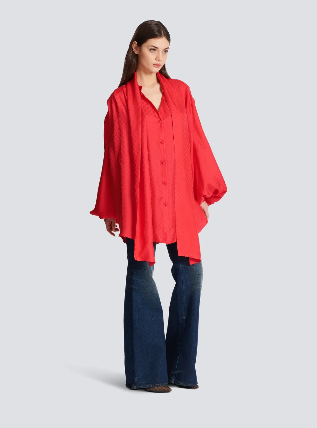 Monogram-Jacquard Button-Up Shirt