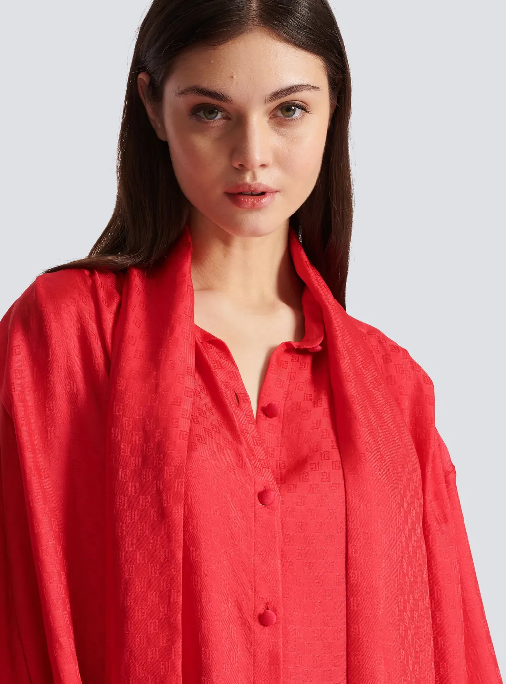 Monogram-Jacquard Button-Up Shirt