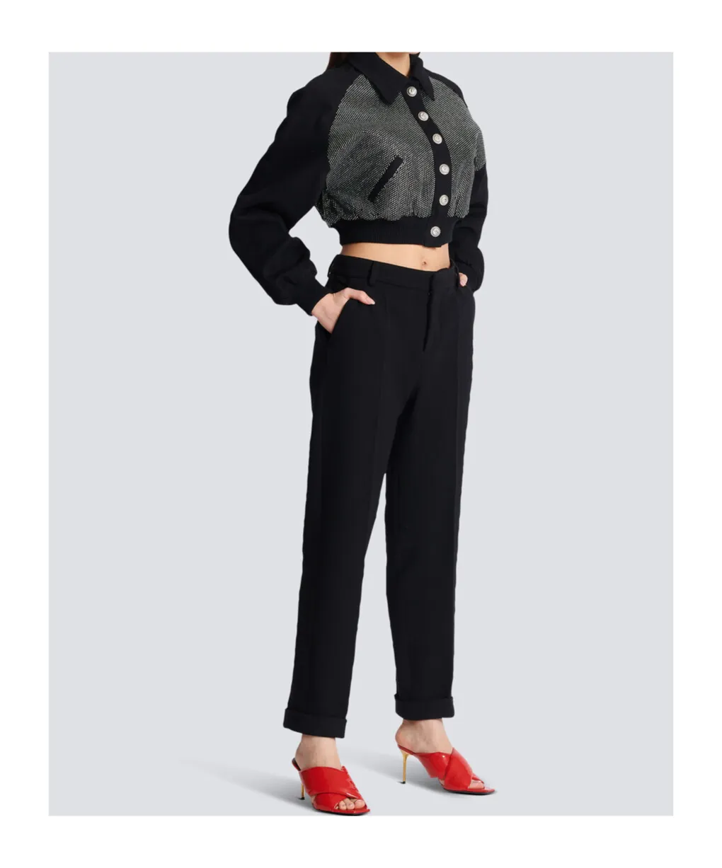 High-Rise Tapered Trousers