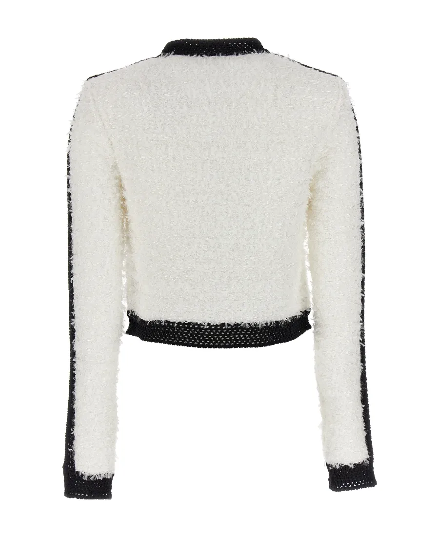 Buttoned Cropped Tweed Jacket