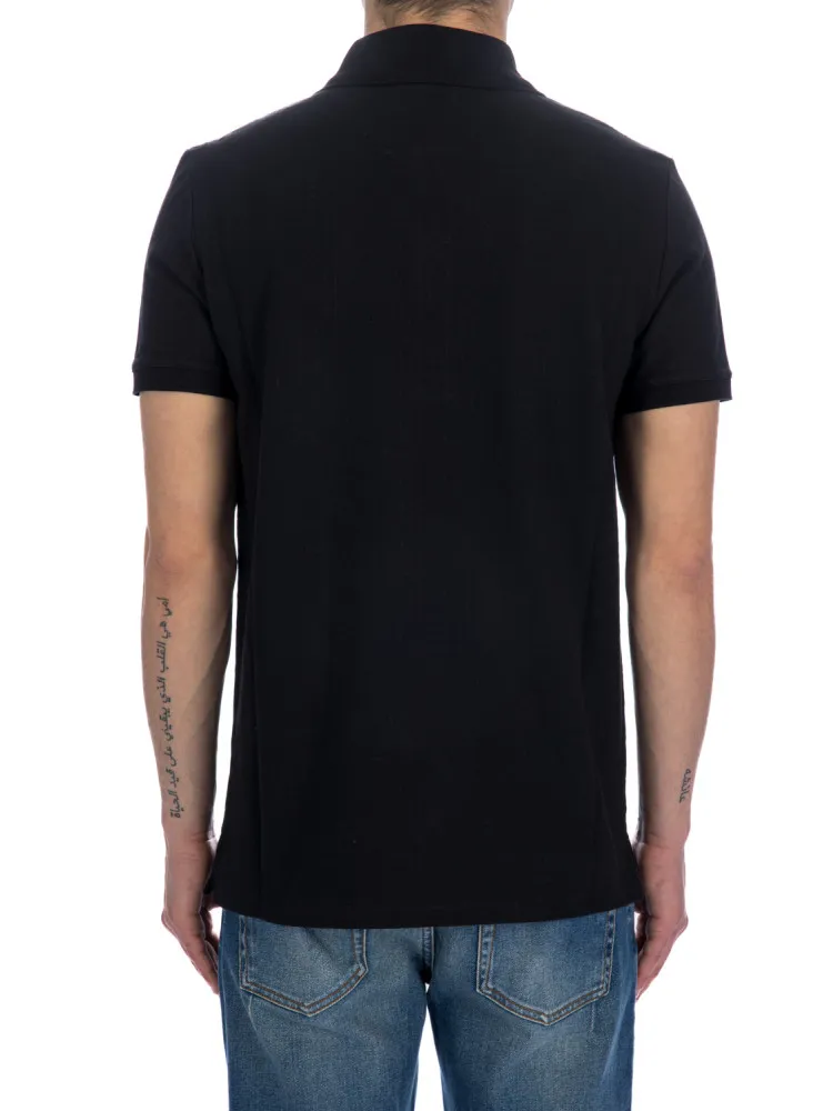 Monogram-Pattern Piqué Short-Sleeved Polo Shirt