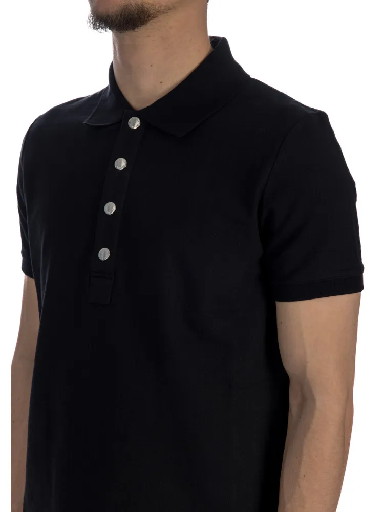Monogram-Pattern Piqué Short-Sleeved Polo Shirt