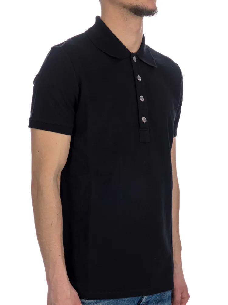 Monogram-Pattern Piqué Short-Sleeved Polo Shirt