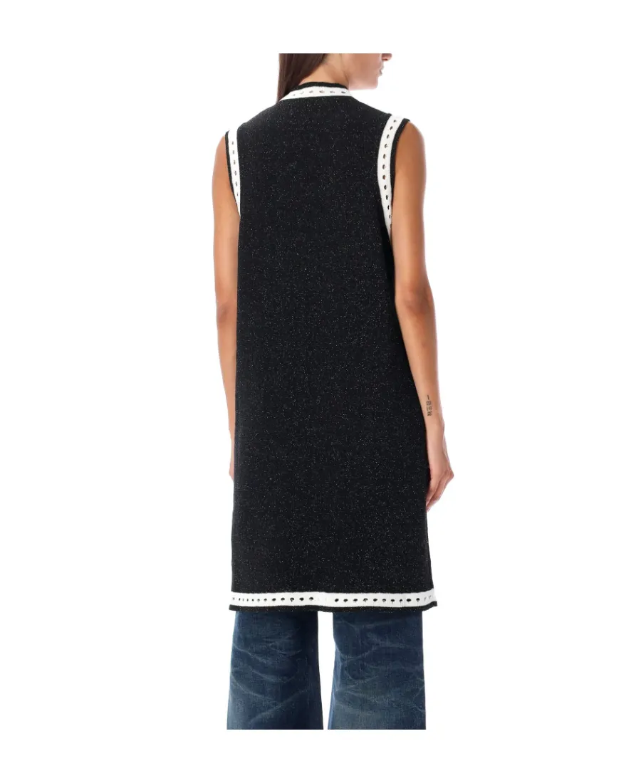 Sleeveless Long Knit Cardigan