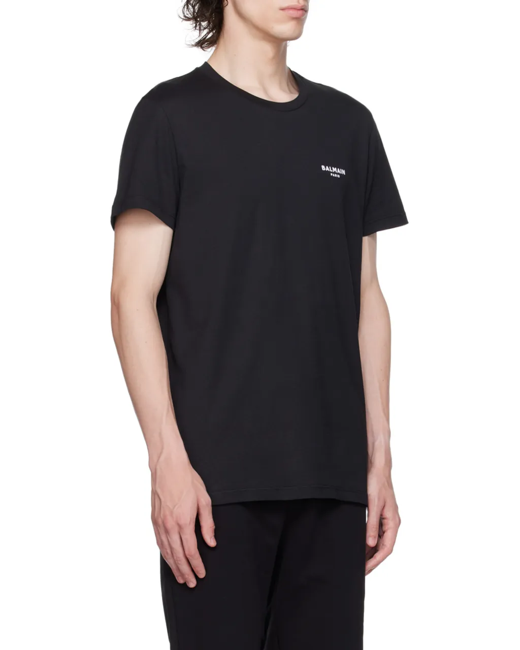 Flocked Logo Crewneck T-Shirt