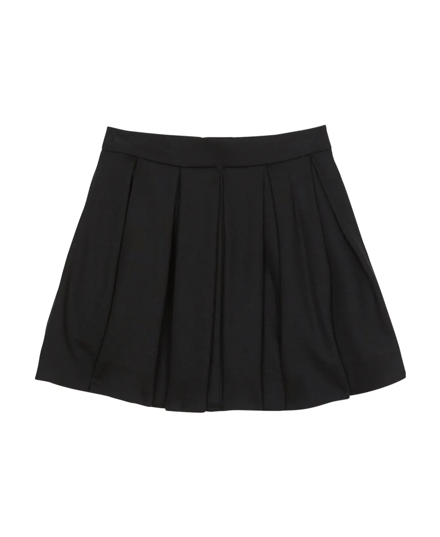 Logo-Embossed Button-Detailed Pleated Skirt