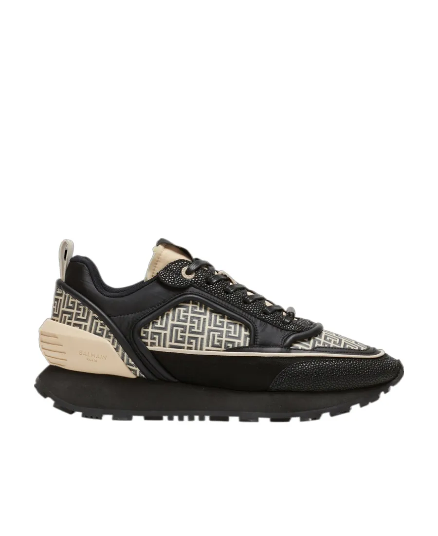 Racer Monogrammed Nylon And Leather Trainers