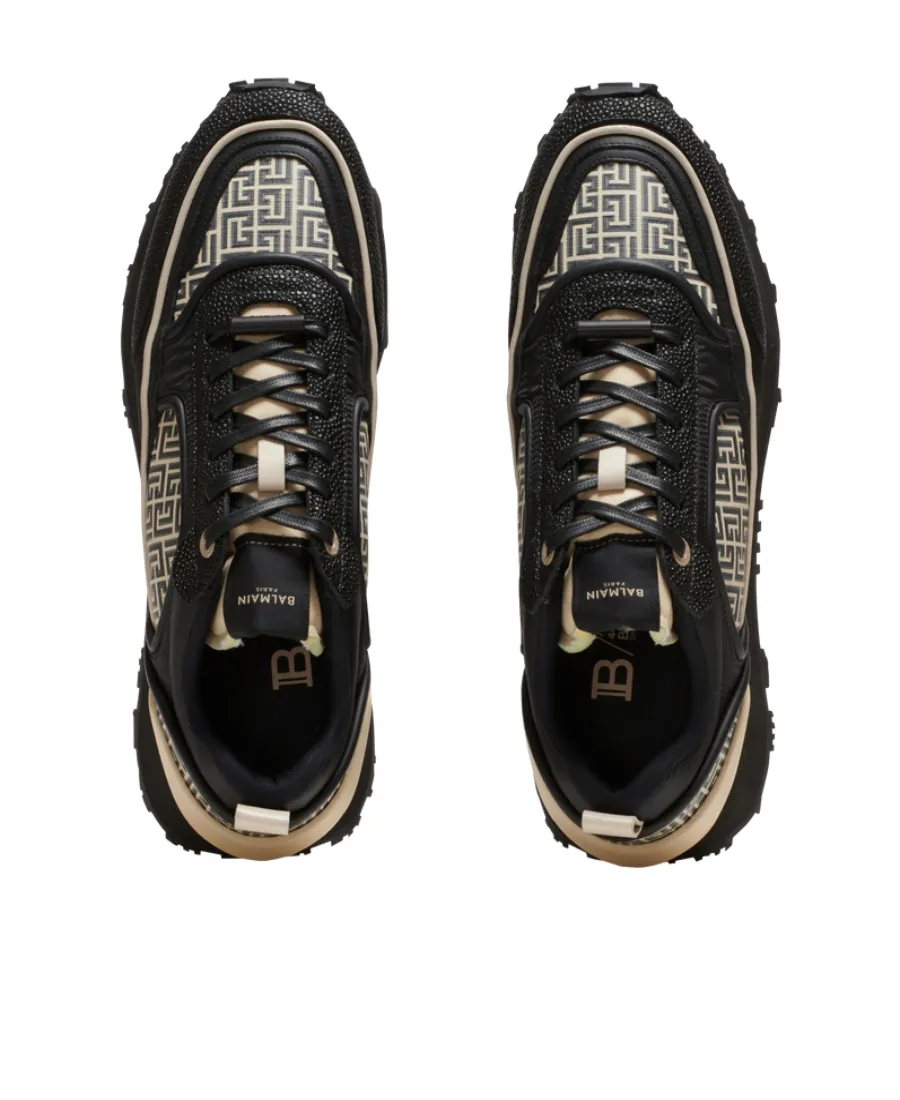 Racer Monogrammed Nylon And Leather Trainers