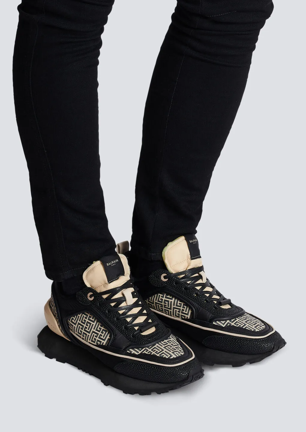 Racer Monogrammed Nylon And Leather Trainers