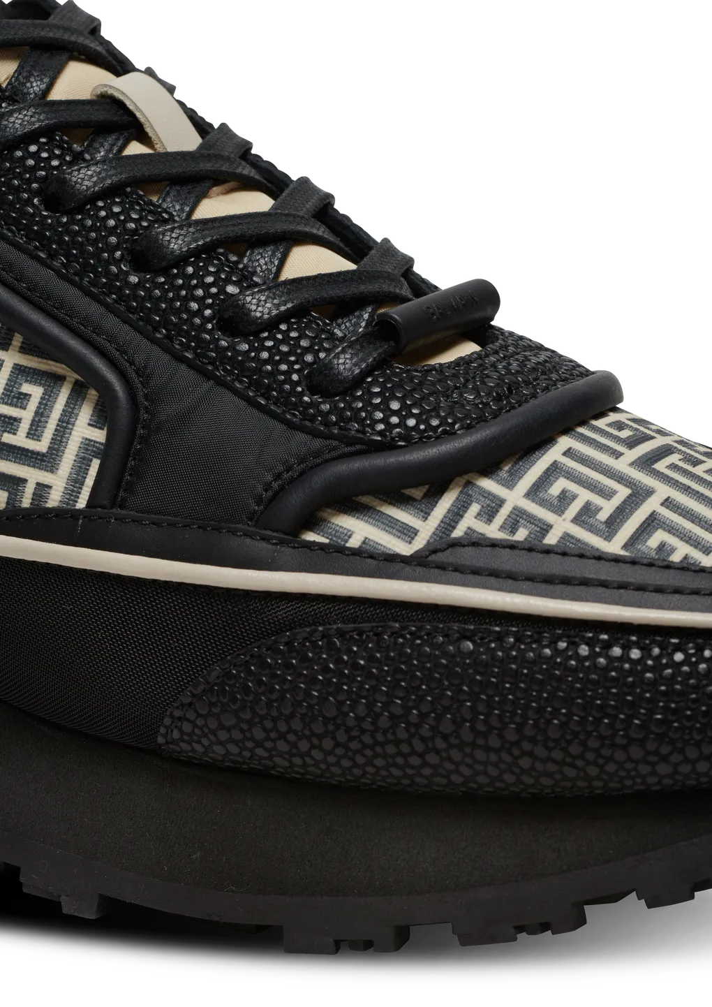 Racer Monogrammed Nylon And Leather Trainers