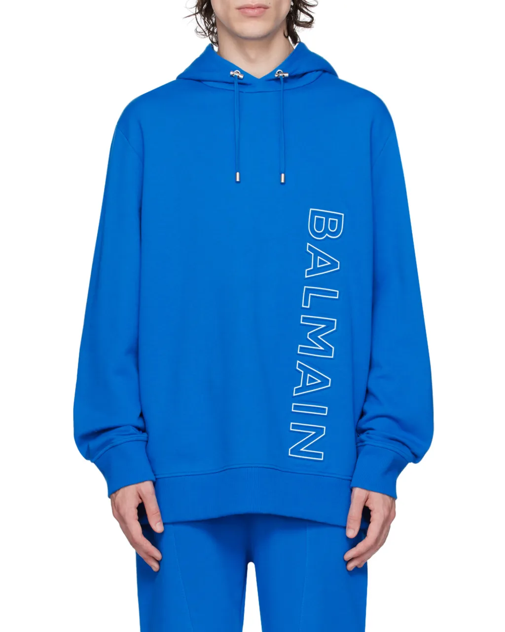 Embossed Balmain Hooded Sweatshirt