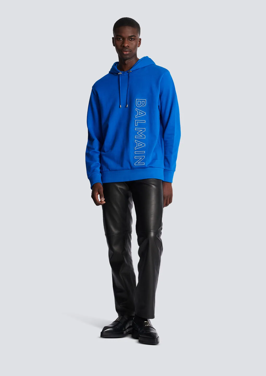 Embossed Balmain Hooded Sweatshirt