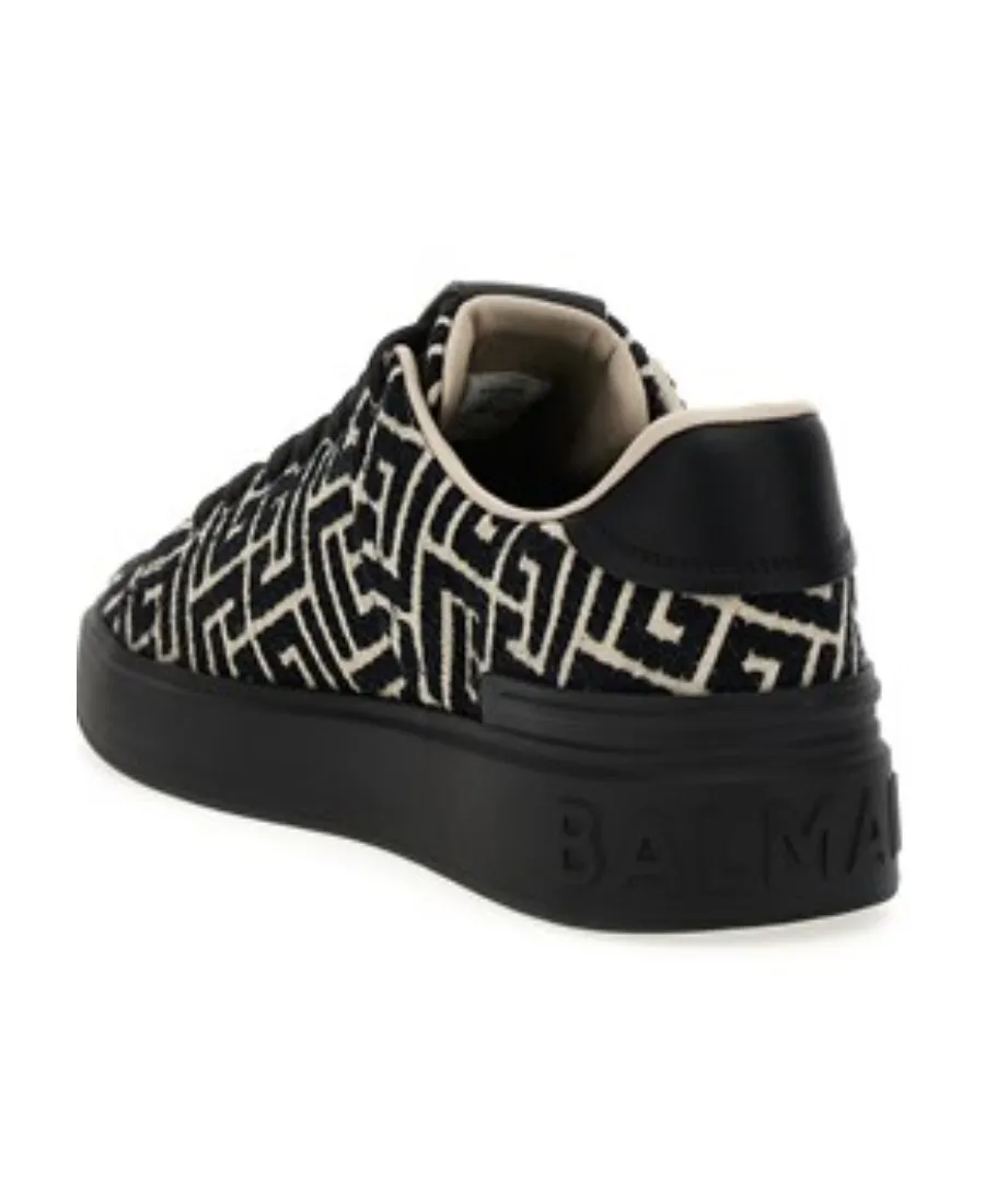 Monogrammed Lace-Up Sneakers