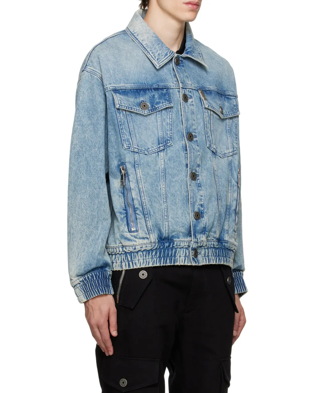 70S Buttoned Long-Sleeve Denim Jacket