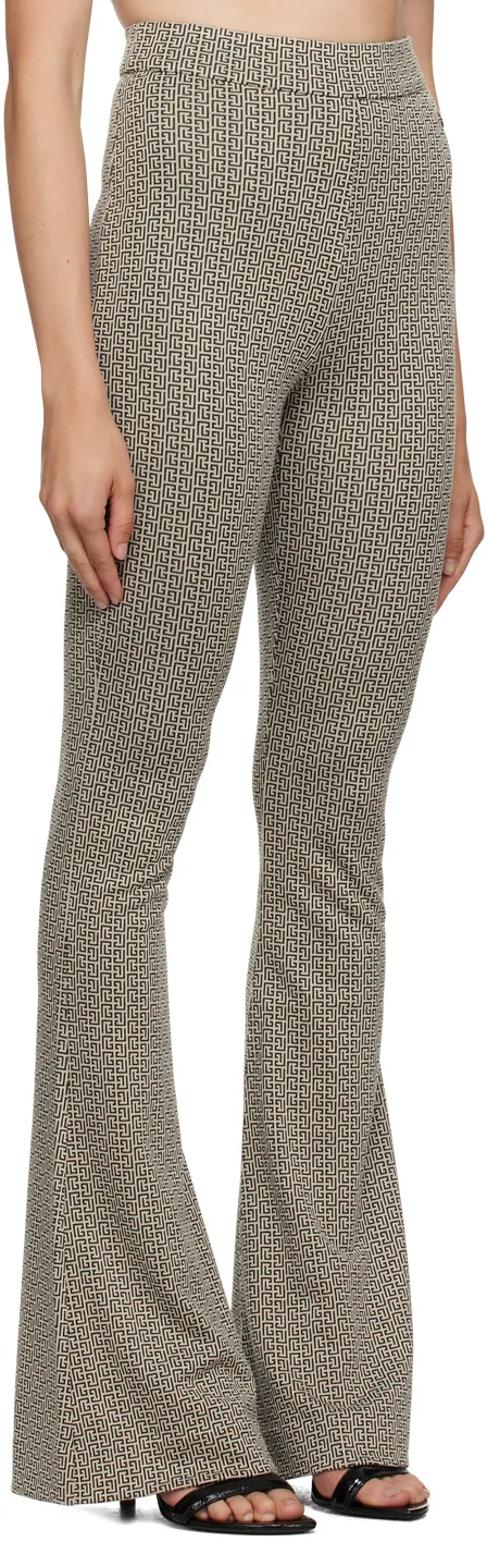 Flared Monogrammed Jacquard Trousers