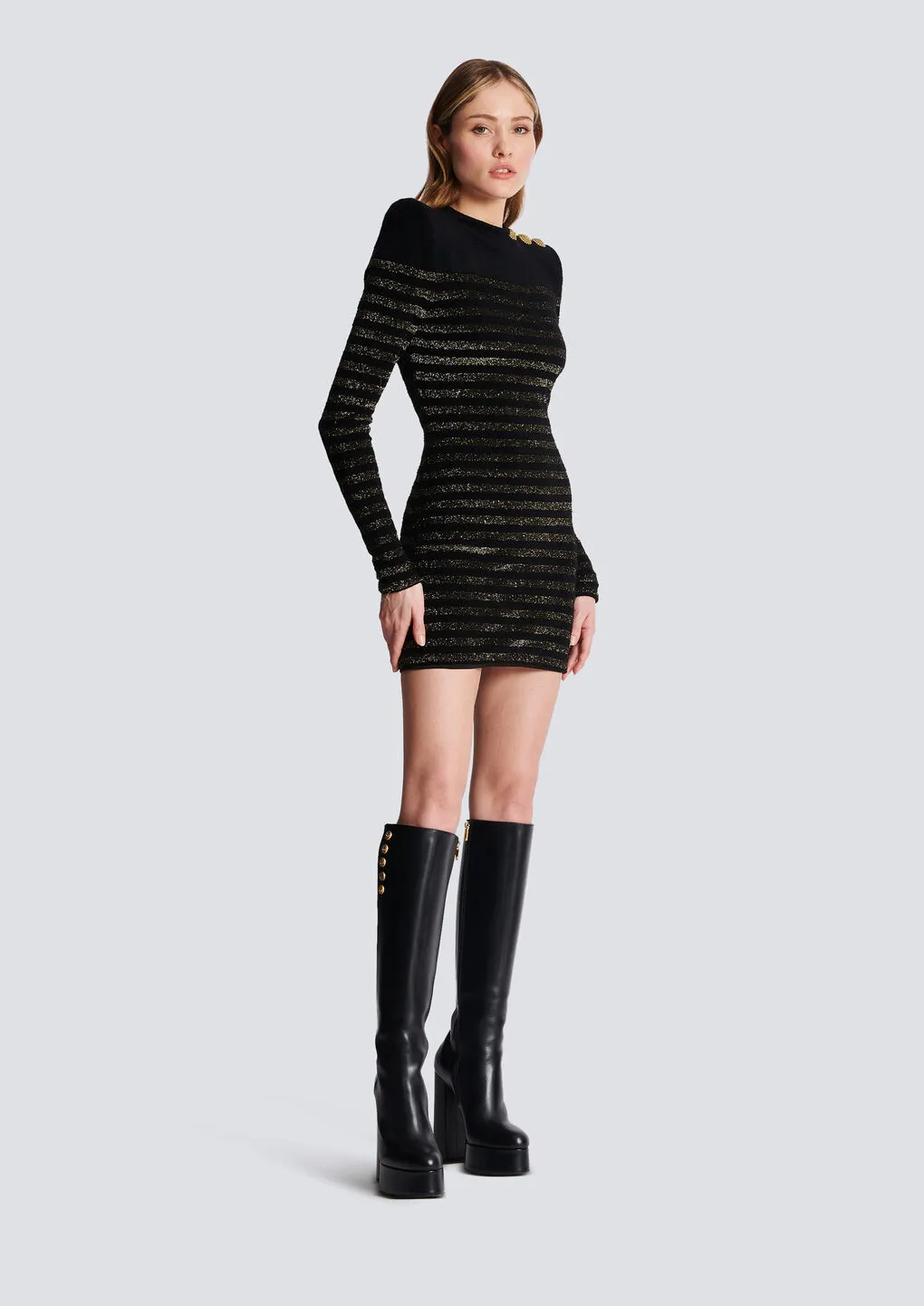 Striped Lurex Jersey Dress