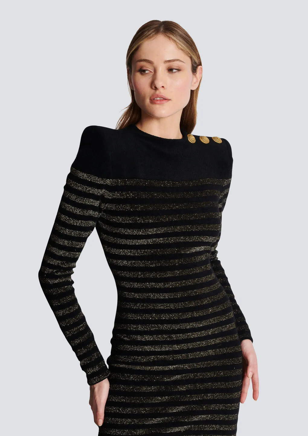 Striped Lurex Jersey Dress