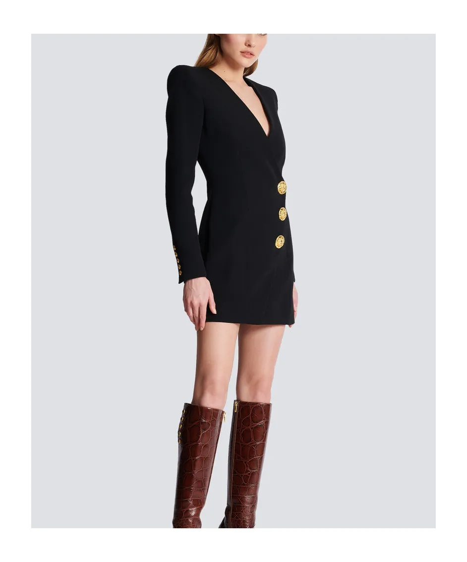 Wrap Dress With Decorative Buttons