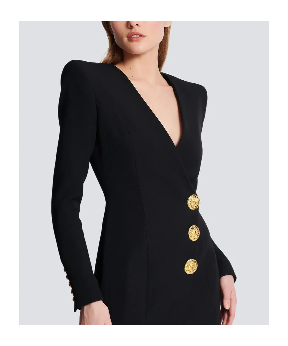 Wrap Dress With Decorative Buttons