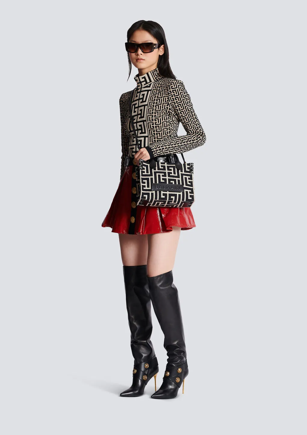 B Army Monogram Jacquard Small Tote Bag