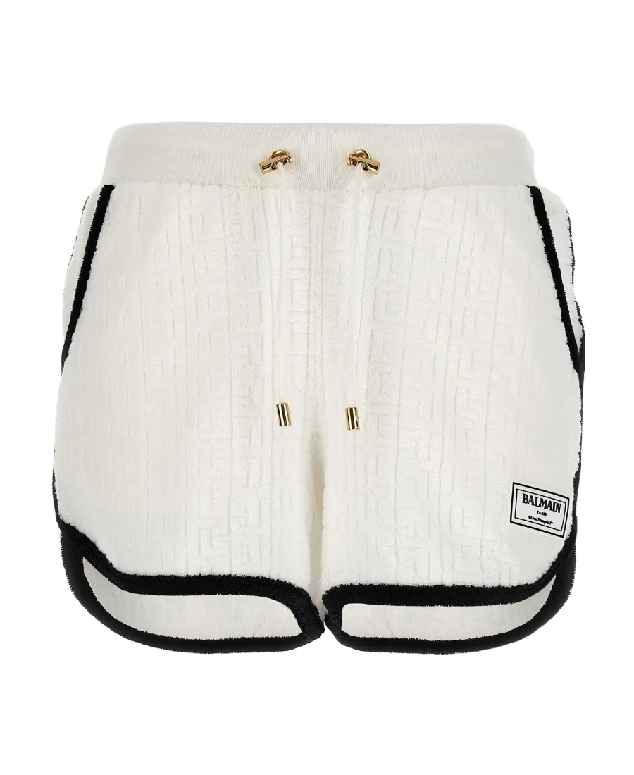 Monogram-Motif Towel-Finish Shorts