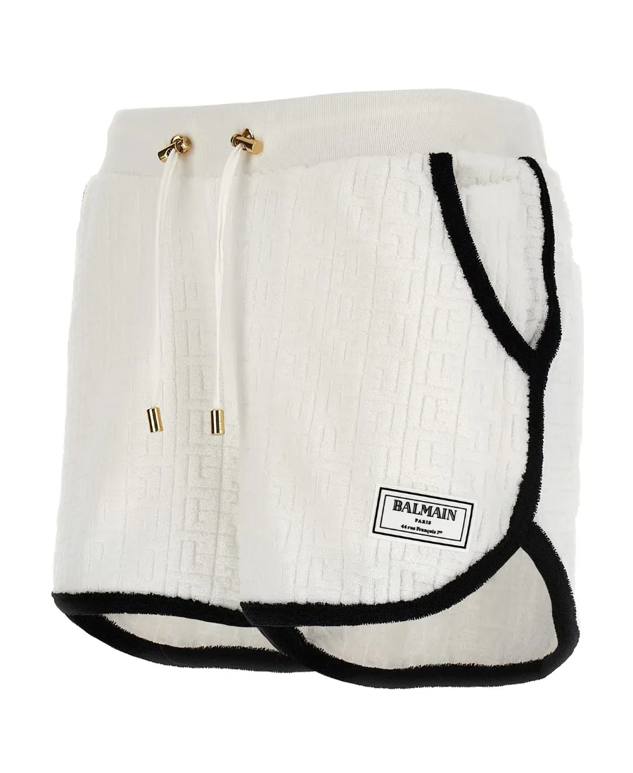 Monogram-Motif Towel-Finish Shorts